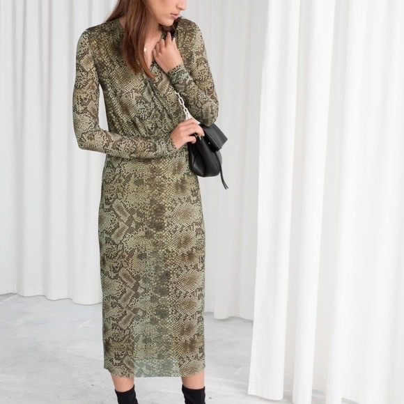 Other Stories MIDI Dress Snake Print - Picture 1 of 5